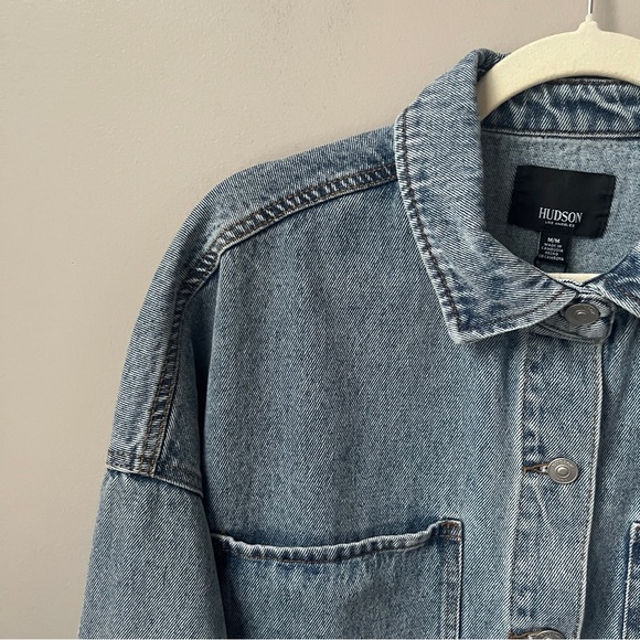 Hudson Denim Jacket Women's Medium New NWT Light Wash Blue Oversized Relaxed Top - Picture 7 of 12